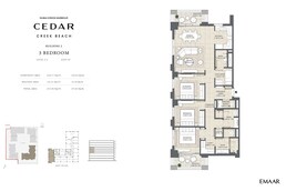 3 Beds 1075 Sq. Ft. Apartment in Emaar Cedar Creek Beach