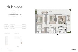2 Beds 1572 Sq. Ft. Apartment in Emaar Club Place