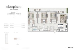 3 Beds 1931 Sq. Ft. Apartment in Emaar Club Place