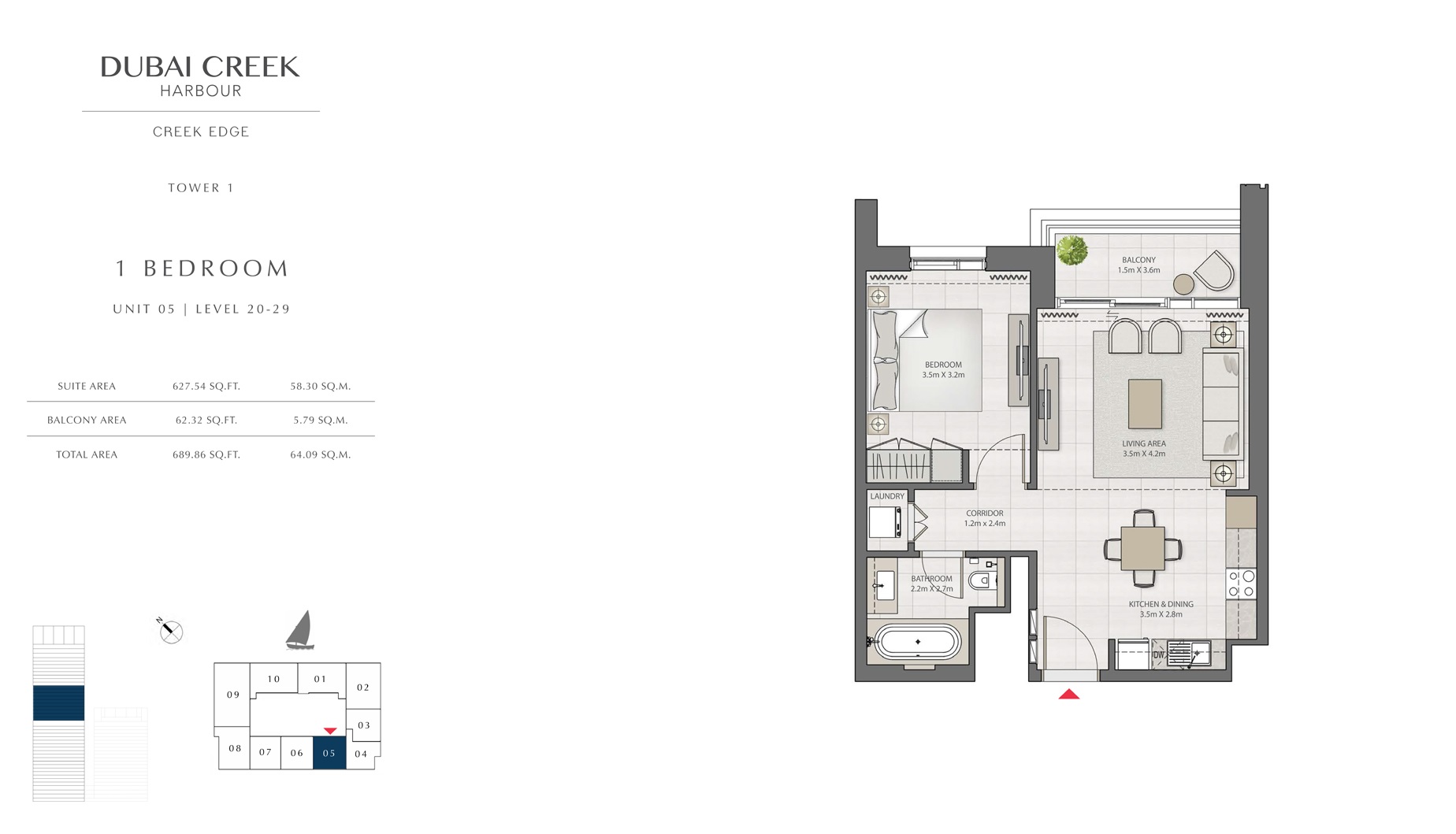 1 Bed 689 Sq. Ft. Apartment in Emaar Creek Edge