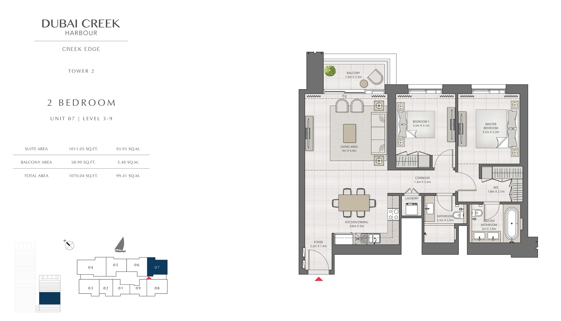 2 Beds 1070 Sq. Ft. Apartment in Emaar Creek Edge