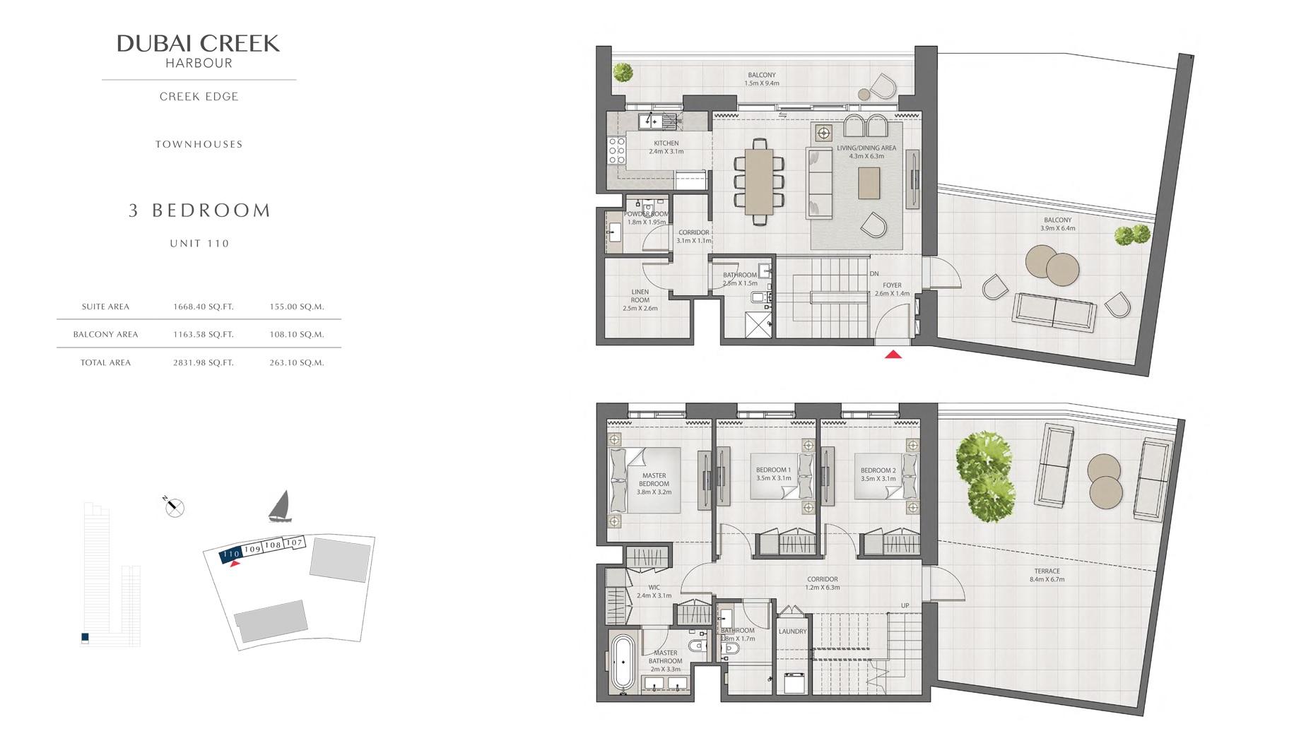 3 Beds 2831 Sq. Ft. Apartment in Emaar Creek Edge