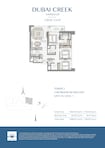 Emaar Creek Gate Apartments 3 Beds Layout