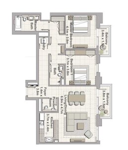 2 Beds 1533 Sq. Ft. Apartment in Emaar Creek Horizon