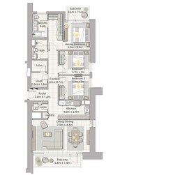 3 Beds 1633 Sq. Ft. Apartment in Emaar Creek Horizon