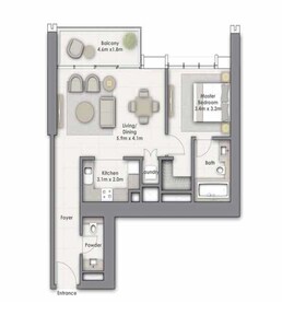 1 Bed 886 Sq. Ft. Apartment in Emaar Downtown Views 1 And 2