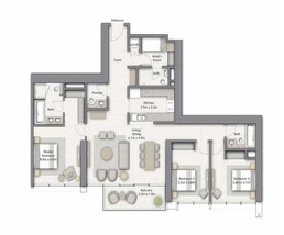 3 Beds 1804 Sq. Ft. Apartment in Emaar Downtown Views 1 And 2