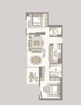 2 Beds 1364 Sq. Ft. Apartment in Emaar Dubai Creek Residences