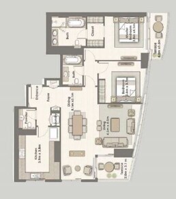 2 Beds 1636 Sq. Ft. Apartment in Emaar Dubai Creek Residences