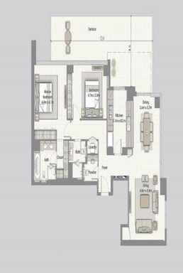 2 Beds 2070 Sq. Ft. Apartment in Emaar Dubai Creek Residences