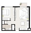 Emaar Executive Residences 1 Bed Layout
