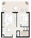 Emaar Executive Residences 1 Bed Layout