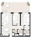 Emaar Executive Residences 2 Beds Layout