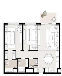 2 Beds 1337 Sq. Ft. Apartment in Emaar Executive Residences