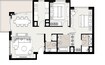 Emaar Executive Residences 2 Beds Layout