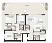Emaar Executive Residences 3 Beds Layout