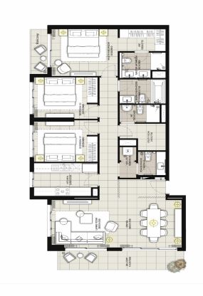 3 Beds 1541 Sq. Ft. Villa in Emaar Expo Golf Villas Phase 5