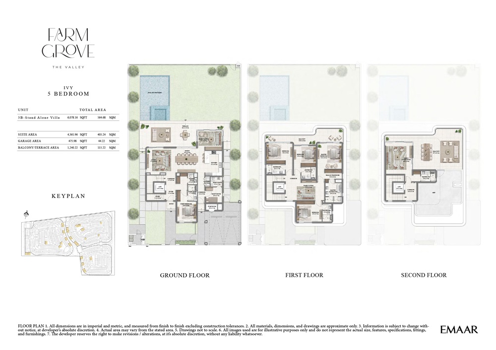 Emaar Farm Grove 5 Beds Layout