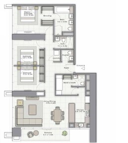 3 Beds 1604 Sq. Ft. Apartment in Emaar Forte