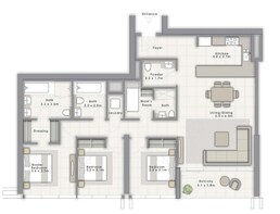 3 Beds 1672 Sq. Ft. Apartment in Emaar Forte