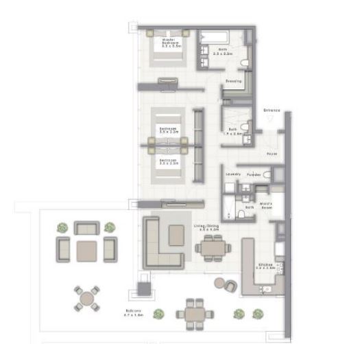 3 Beds 2329 Sq. Ft. Apartment in Emaar Forte