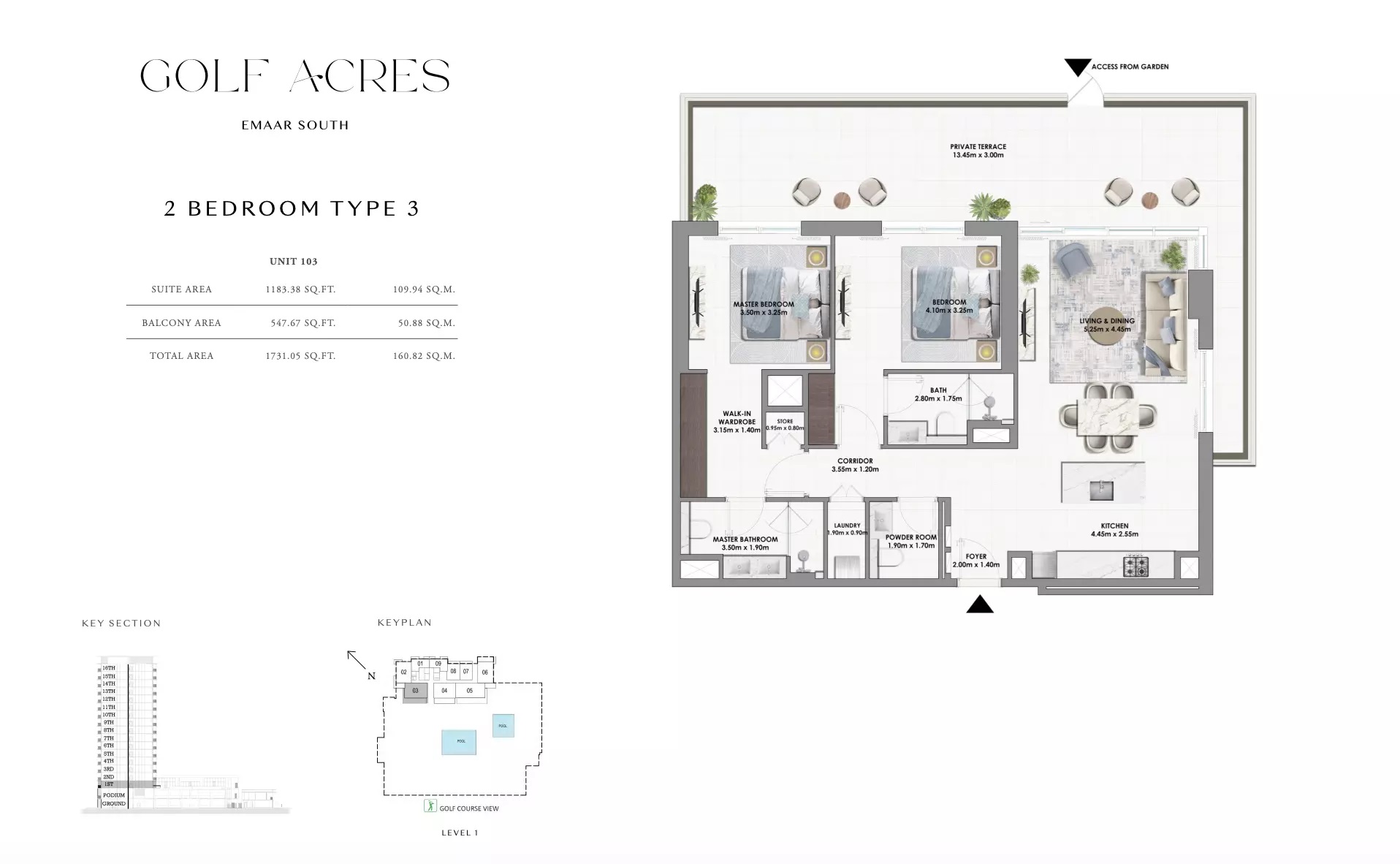 Emaar Golf Acres 2 Beds Layout