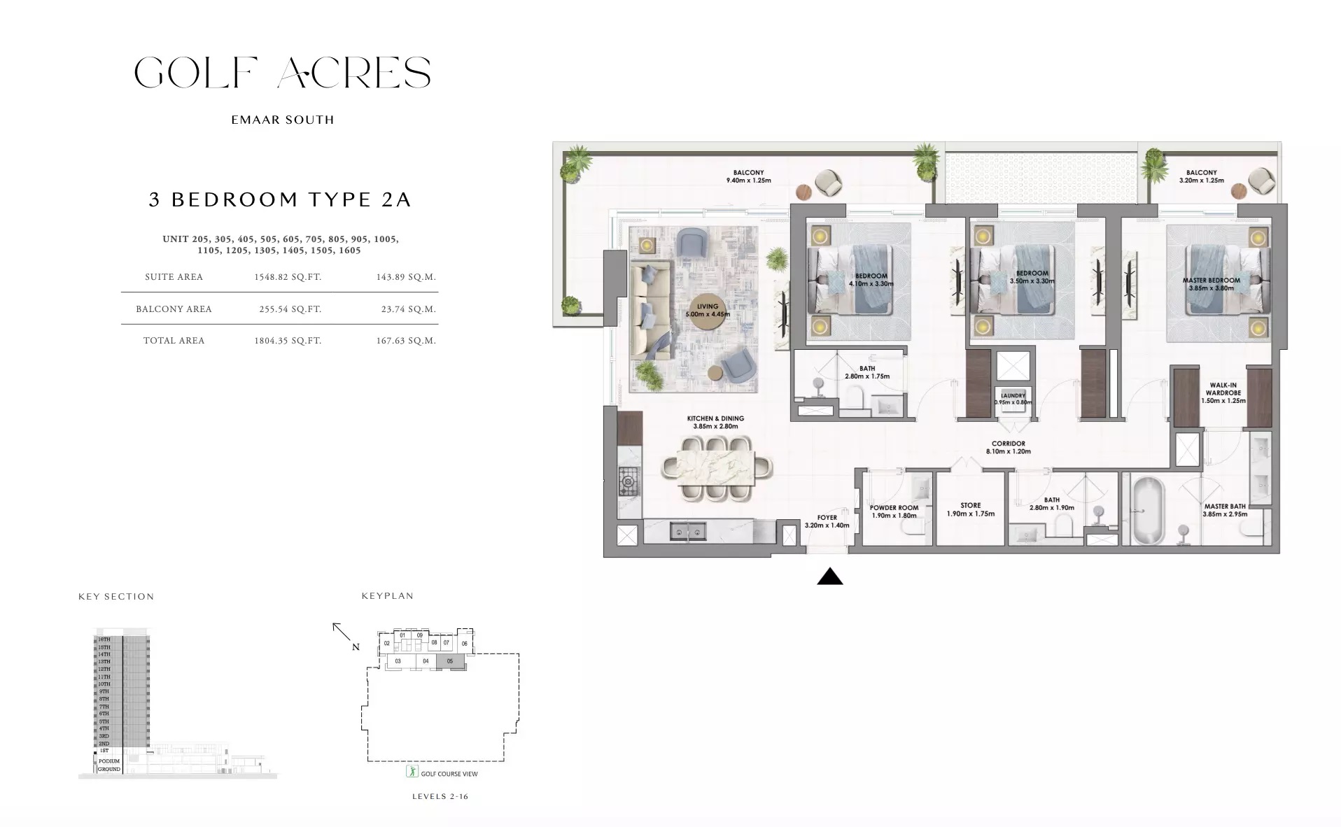 Emaar Golf Acres 3 Beds Layout