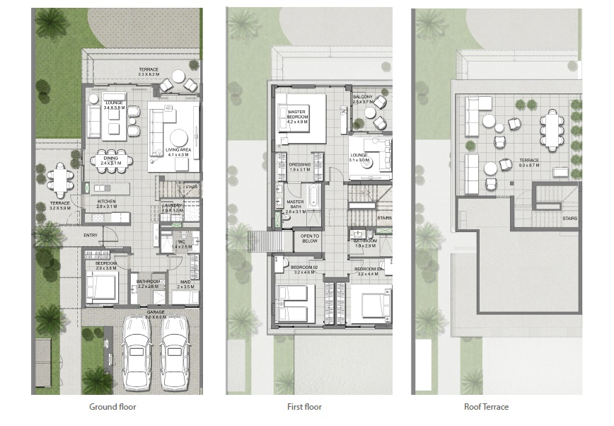 Emaar Golf Grove 4 Beds Layout