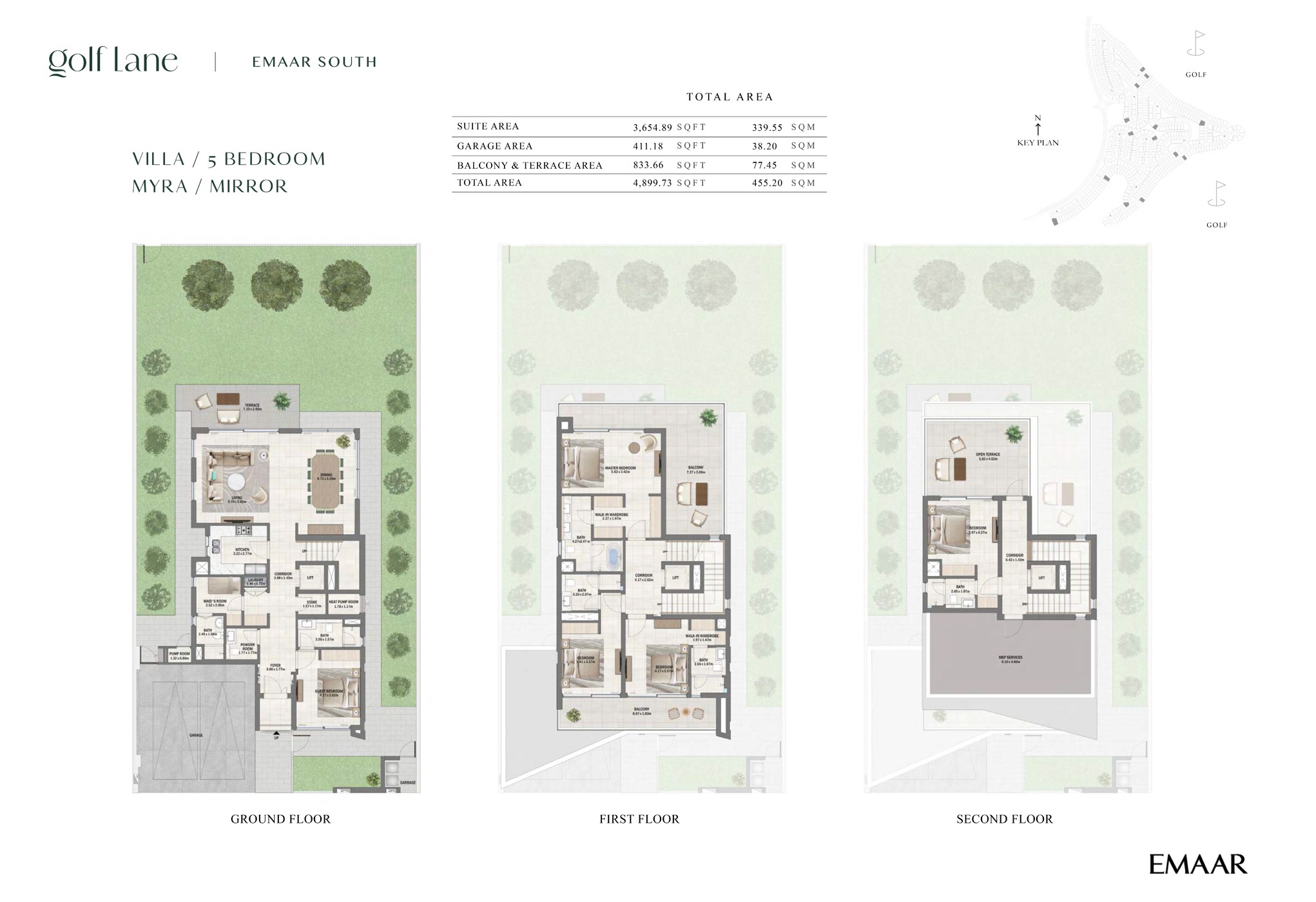 Emaar Golf Lane 5 Beds Layout