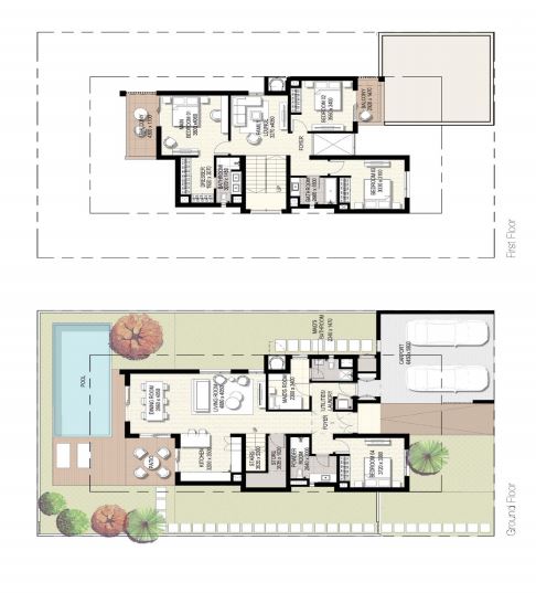 Emaar Golf Links Villas 4 Beds Layout