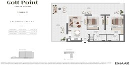 2 Beds 1740 Sq. Ft. Apartment in Emaar Golf Point