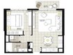 Emaar Golf Views 1 Bed Layout