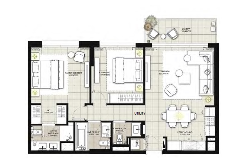 2 Beds 1003 Sq. Ft. Apartment in Emaar Golf Views