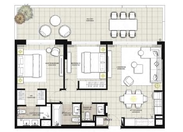2 Beds 1312 Sq. Ft. Apartment in Emaar Golf Views