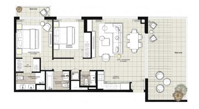 2 Beds 1316 Sq. Ft. Apartment in Emaar Golf Views