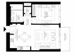 Emaar Grand Bleu Tower 1 Bed Layout