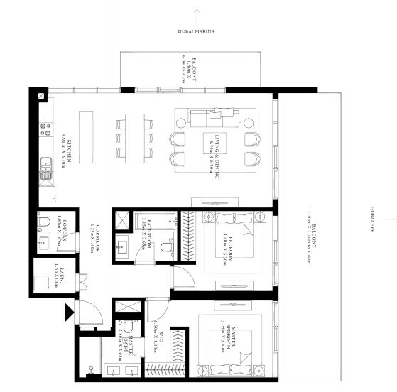emaar grand bleu tower apartment 2 bhk 1751sqft 20205214165238