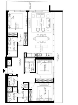 3 Beds 1947 Sq. Ft. Apartment in Emaar Grand Bleu Tower