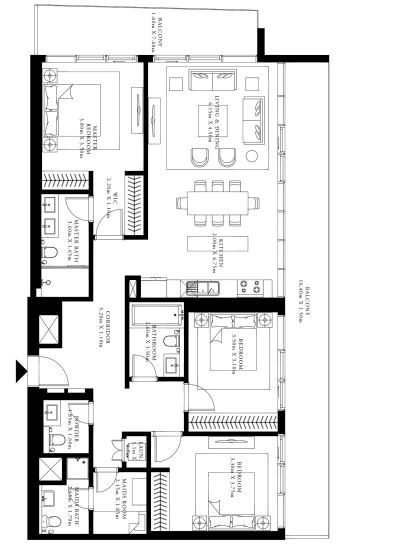 emaar grand bleu tower apartment 3 bhk 1947sqft 20205814165834