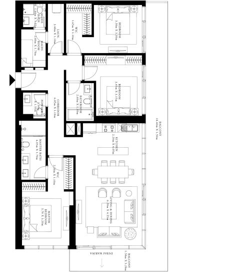 emaar grand bleu tower apartment 3 bhk 1964sqft 20200014170009