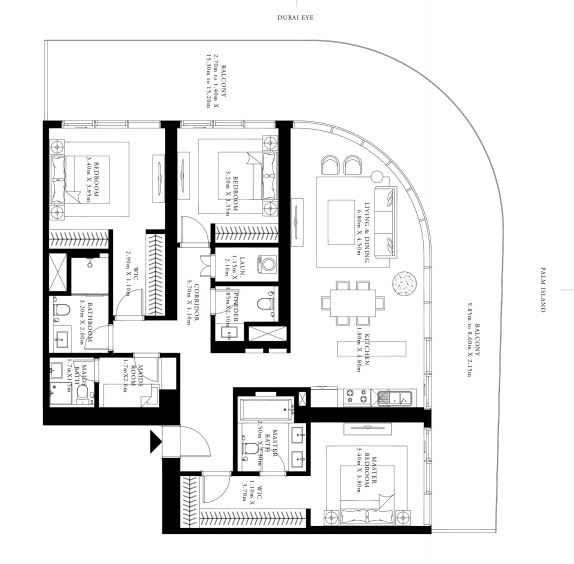 emaar grand bleu tower apartment 3 bhk 2352sqft 20200214170222