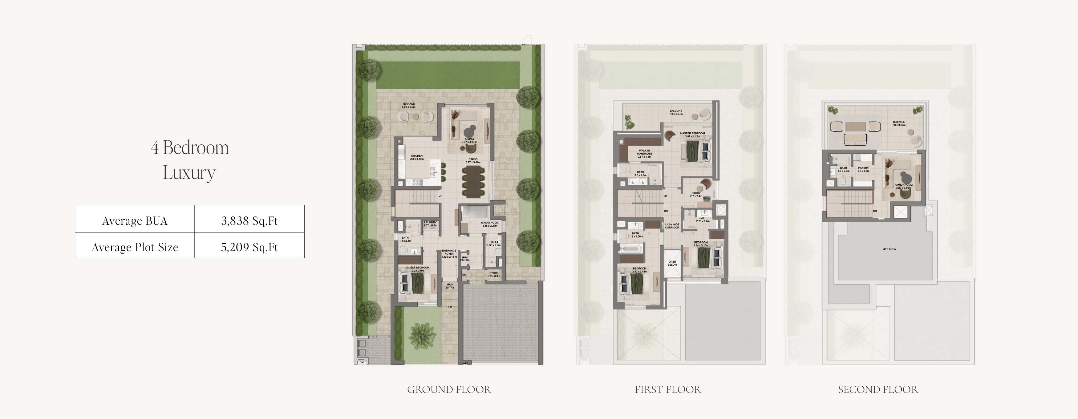 4 Beds 3838 Sq. Ft. Villa in Emaar Grand Polo Club and Resort