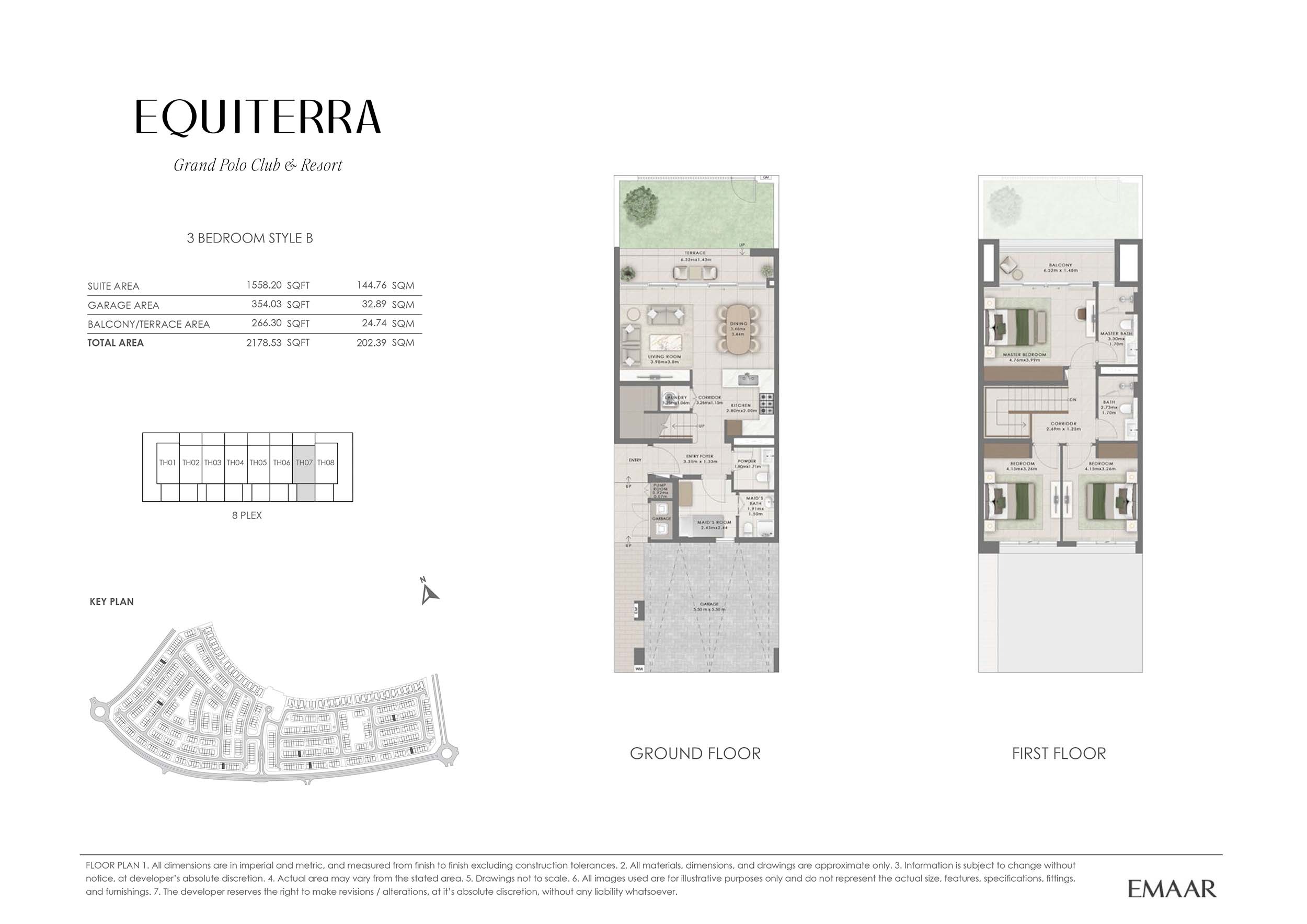 Emaar Grand Polo Equiterra 3 Beds Layout