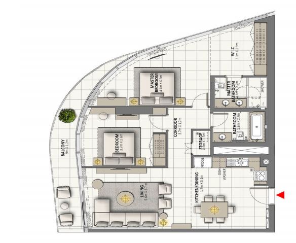 2 Beds 1343 Sq. Ft. Apartment in Emaar Grande Signature Residences