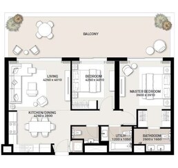 2 Beds 1007 Sq. Ft. Apartment in Emaar Green Square