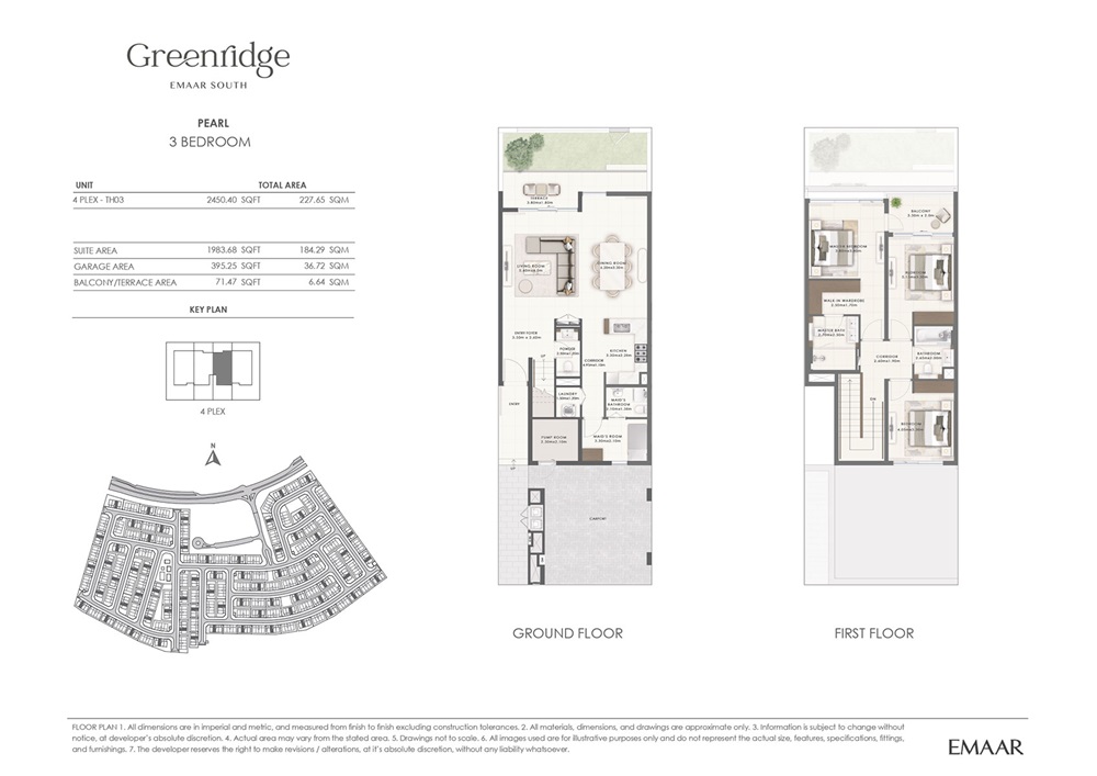 Emaar Greenridge 3 Beds Layout