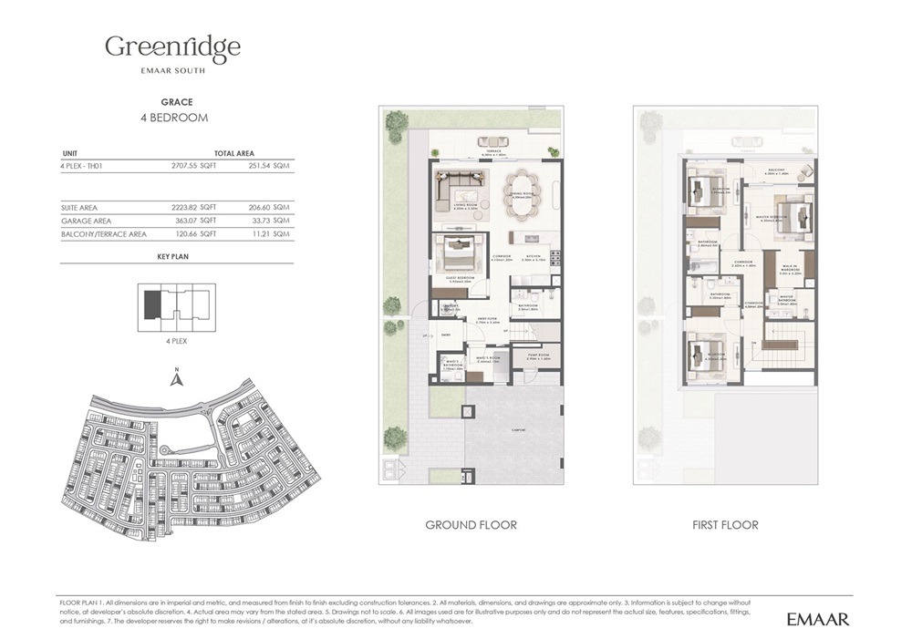 Emaar Greenridge 4 Beds Layout