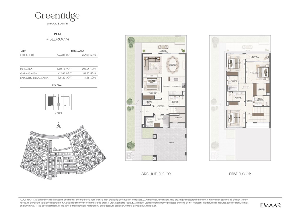 Emaar Greenridge 4 Beds Layout