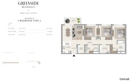 3 Beds 1406 Sq. Ft. Apartment in Emaar Greenside Residence