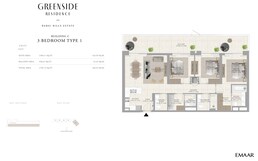 3 Beds 1797 Sq. Ft. Apartment in Emaar Greenside Residence